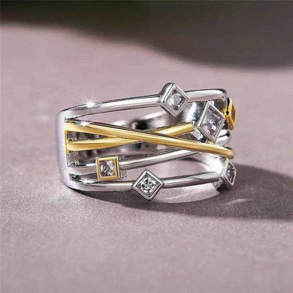 Jewelrieshub Fashionable Cross Line Ring for Women