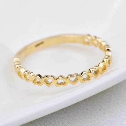 Jewelrieshub Rose Gold Hollow Heart Finger Ring