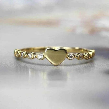 Jewelrieshub Zirconia Delicate Finger Ring with Heart Design