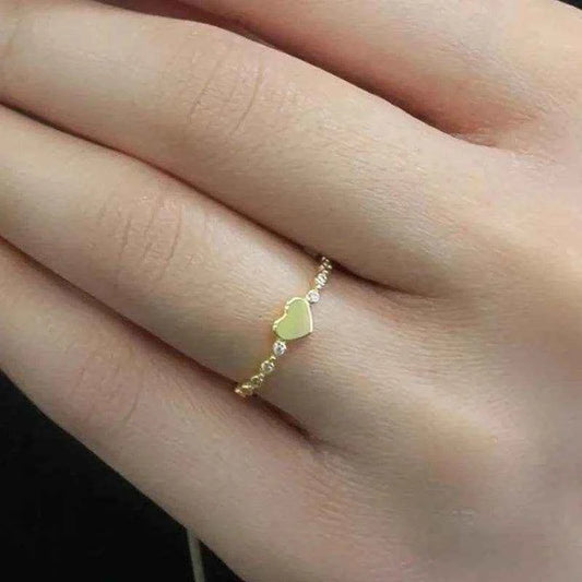 Jewelrieshub Zirconia Delicate Finger Ring with Heart Design
