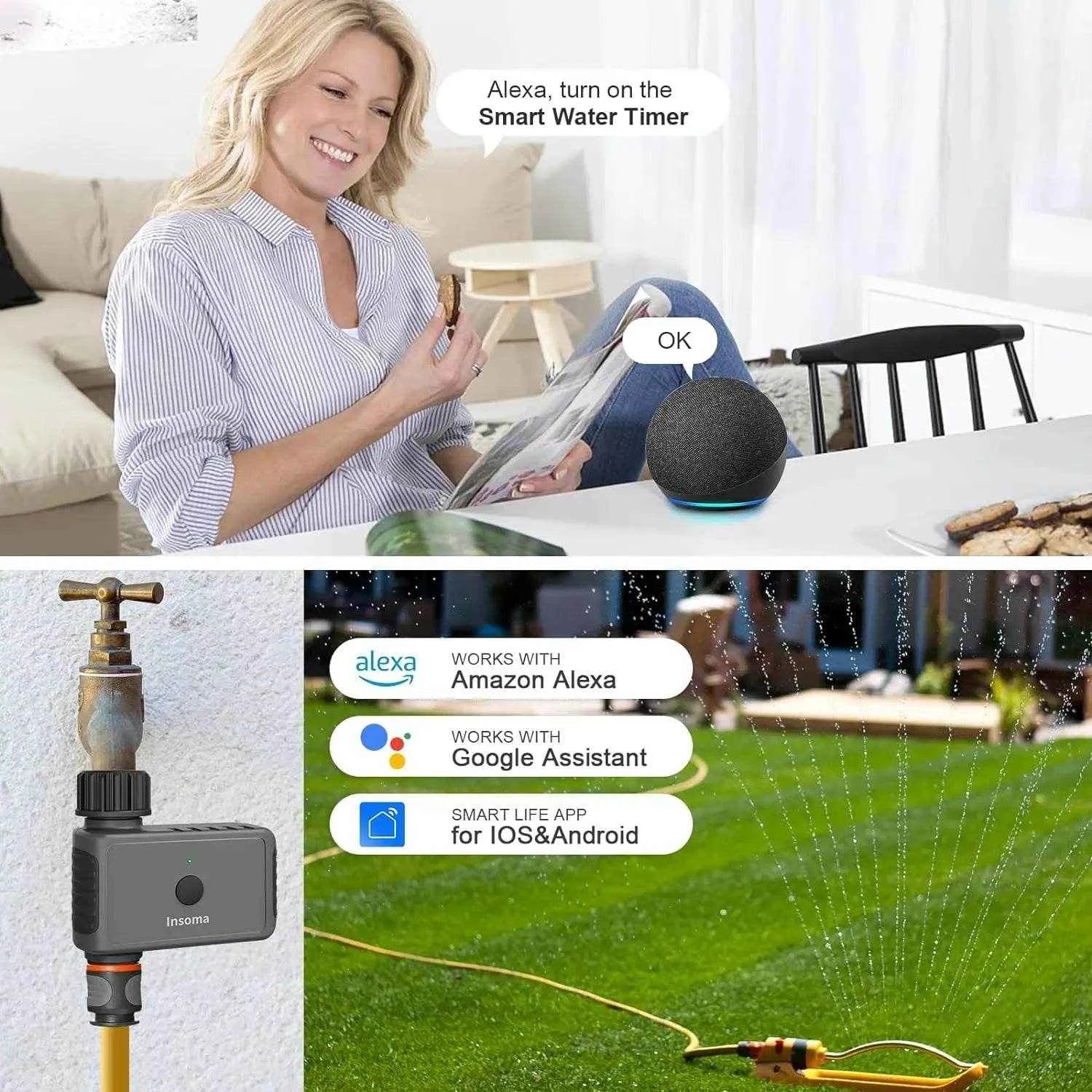 Insoma WiFi Garden Water Timer with Smart App Control