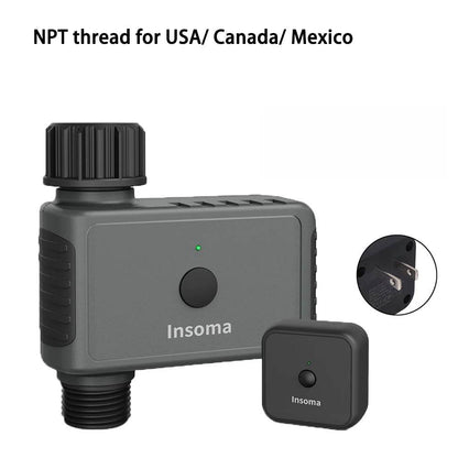 Insoma wifi garden water timer with NPT thread for USA Canada Mexico and remote control unit