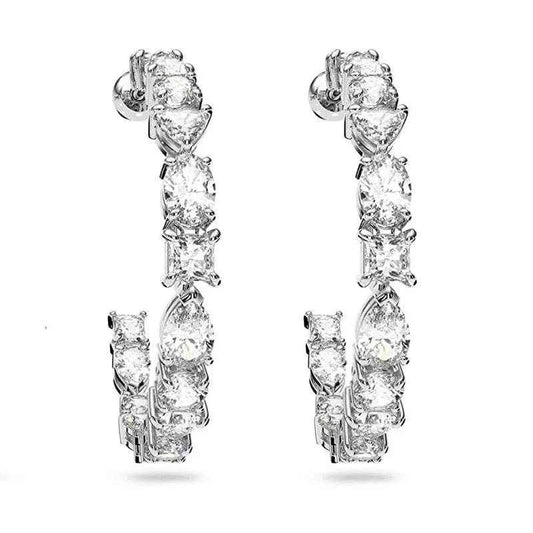 Jewelrieshub Luxury Zirconia Hoop Earrings - Sparkling Style