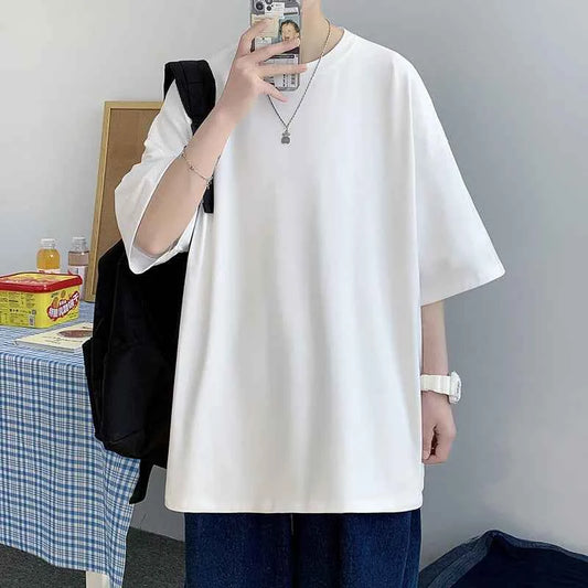 Qoraheyhub Men's Oversized Cotton T-Shirt - Comfortable Fit