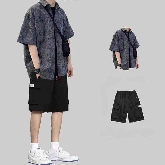 Jewelrieshub Men's Two Piece Shorts Set Casual Style