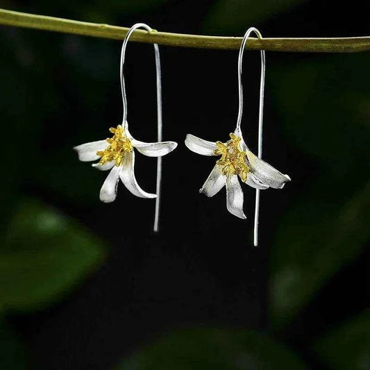 Jewelrieshub Elegant Floral Dangle Earrings - Stylish Jewelry