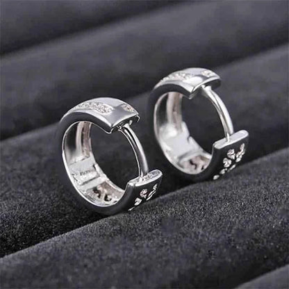 Jewelrieshub Silver Hollow Out Hoop Earrings with Crystals