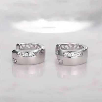 Jewelrieshub Silver Hollow Out Hoop Earrings with Crystals
