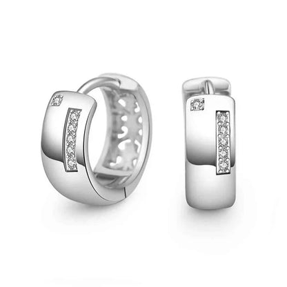 Jewelrieshub Silver Hollow Out Hoop Earrings with Crystals