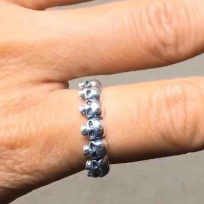 Jewelrieshub Unique Gothic Punk Rings Silver Skull Band