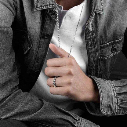 Jewelrieshub Unique Gothic Punk Rings Silver Skull Band
