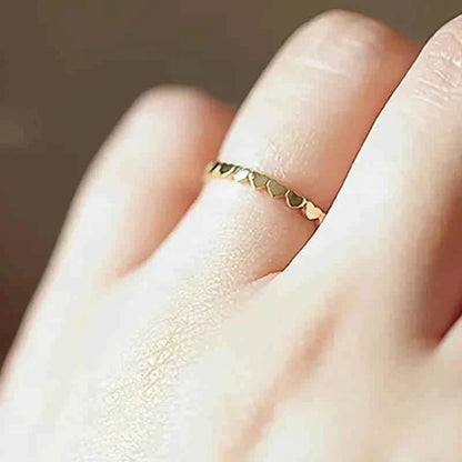 Jewelrieshub Dainty Metallic Finger Ring with Heart Design