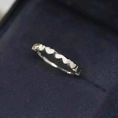 Jewelrieshub Dainty Metallic Finger Ring with Heart Design