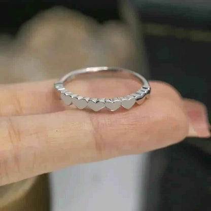 Jewelrieshub Dainty Metallic Finger Ring with Heart Design