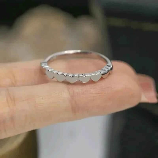 Jewelrieshub Dainty Metallic Finger Ring with Heart Design