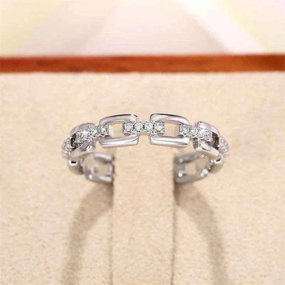 Jewelrieshub Women's Silver Chain Shape Accessory Ring