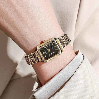 Qoraheyhub Luxury Quartz Wristwatch for Women – Elegant Gold Tone