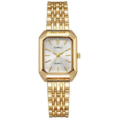 Qoraheyhub Luxury Quartz Wristwatch for Women – Elegant Gold Tone