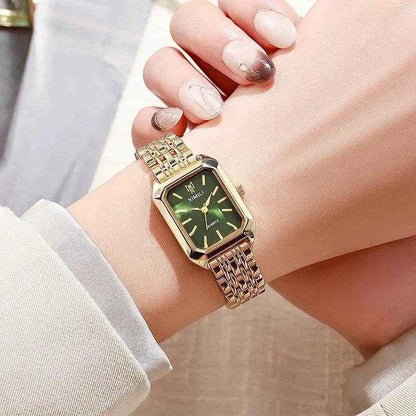 Qoraheyhub Luxury Quartz Wristwatch for Women – Elegant Gold Tone